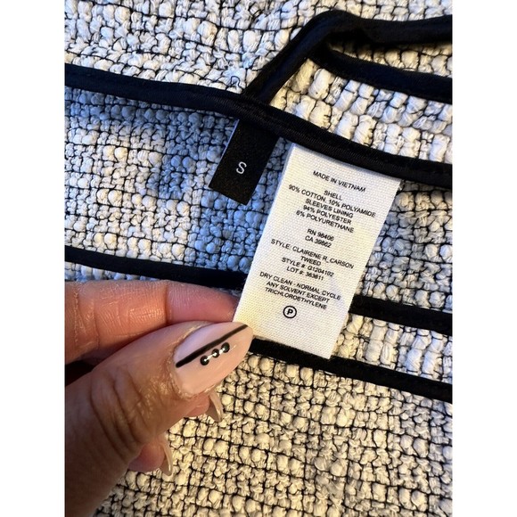 Theory Ivory Clairene R Carson Tweed Coat Size Small. Best- Selling. Retail $495 - Picture 10 of 15